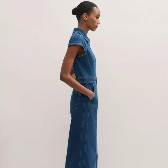 ME+EM Blue Denim Jumpsuit - Picture 3 of 14